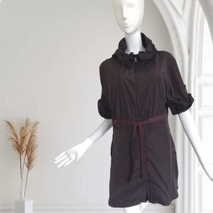 Stylish Dark Brown Trench Coat with Belt